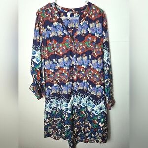 Women's Anthropologie Raga Floral Boho Midi Dress, Size 1X